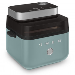 Friteuză cu aer cald Smeg Collezione AFC01EGMAU, 1450 W, 7,3 l, 40-200 °C, 7 programe, mod dublu, comandă tactilă, cronometru, LED, verde