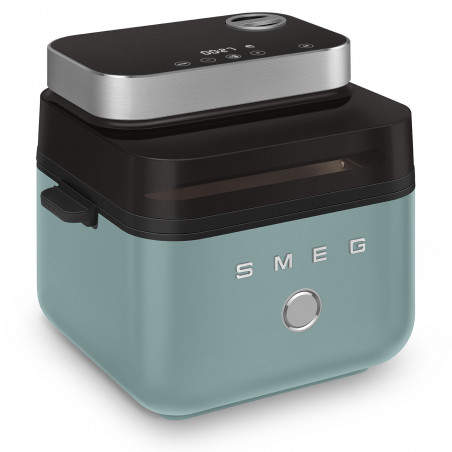 Friteuză cu aer cald Smeg Collezione AFC01EGMAU, 1450 W, 7,3 l, 40-200 °C, 7 programe, mod dublu, comandă tactilă, cronometru, LED, verde