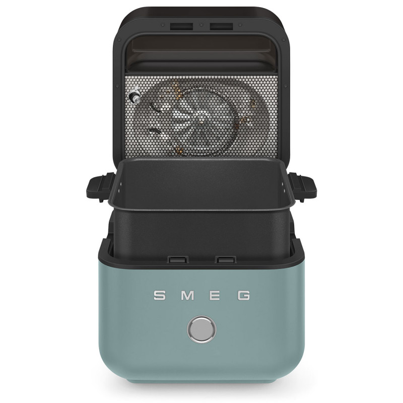 Friteuză cu aer cald Smeg Collezione AFC01EGMAU, 1450 W, 7,3 l, 40-200 °C, 7 programe, mod dublu, comandă tactilă, cronometru, LED, verde