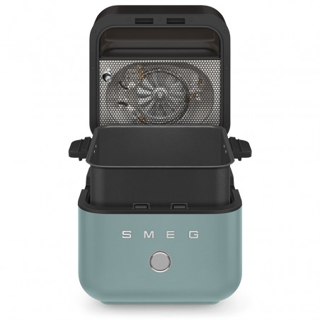 Friteuză cu aer cald Smeg Collezione AFC01EGMAU, 1450 W, 7,3 l, 40-200 °C, 7 programe, mod dublu, comandă tactilă, cronometru, LED, verde