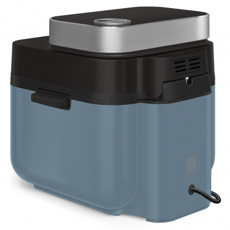 Friteuză cu aer cald Smeg Collezione AFC01SBMAU, 1450 W, 7,3 l, 40-200 °C, 7 programe, mod dublu, comandă tactilă, cronometru, LED, albastru