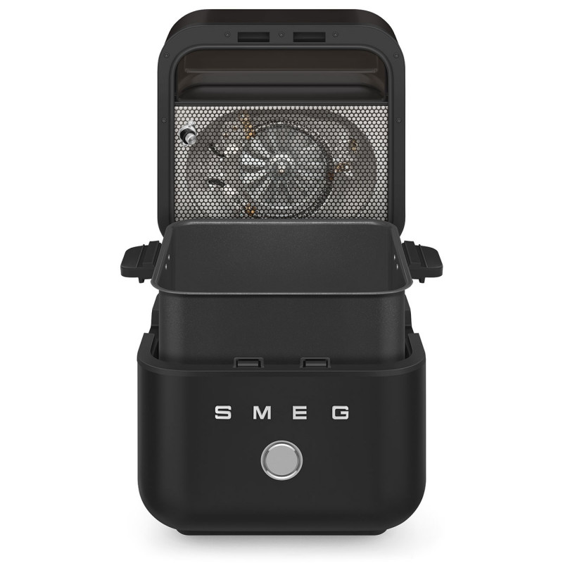 Friteuză cu aer cald Smeg Collezione AFC01BLMAU, 1450 W, 7,3 l, 40-200 °C, 7 programe, mod dublu, comandă tactilă, cronometru, LED, negru