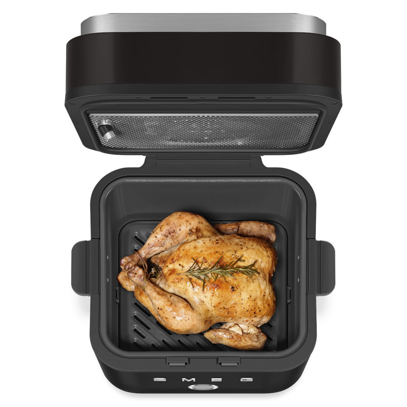 Friteuză cu aer cald Smeg Collezione AFC01BLMAU, 1450 W, 7,3 l, 40-200 °C, 7 programe, mod dublu, comandă tactilă, cronometru, LED, negru