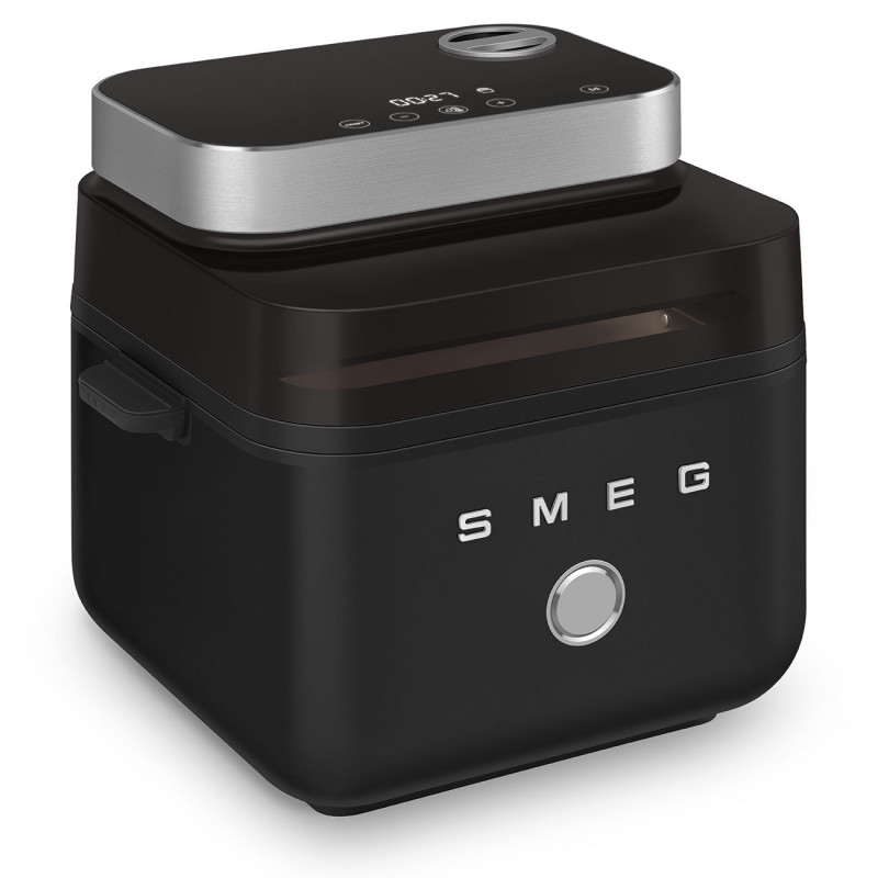 Friteuză cu aer cald Smeg Collezione AFC01BLMAU, 1450 W, 7,3 l, 40-200 °C, 7 programe, mod dublu, comandă tactilă, cronometru, LED, negru
