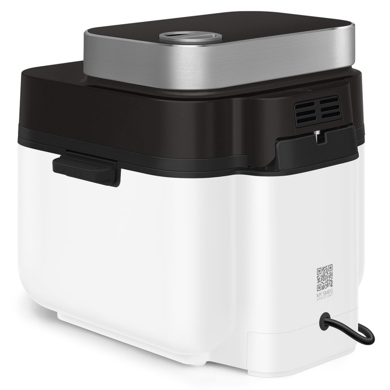 Friteuză cu aer cald Smeg Collezione AFC01WHMAU, 1450 W, 7,3 l, 40-200 °C, 7 programe, mod dublu, comandă tactilă, cronometru, LED, alb