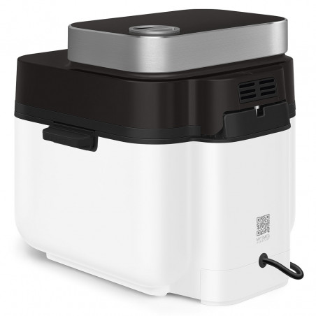 Friteuză cu aer cald Smeg Collezione AFC01WHMAU, 1450 W, 7,3 l, 40-200 °C, 7 programe, mod dublu, comandă tactilă, cronometru, LED, alb