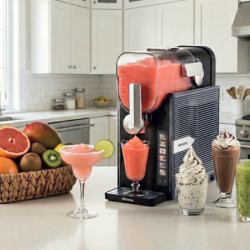 Aparat pentru înghețată și granita Ariete MySlush & IceCream 0655/00, 200 W, 2,6 l, 6 programe, compresor, autocurățare, negru