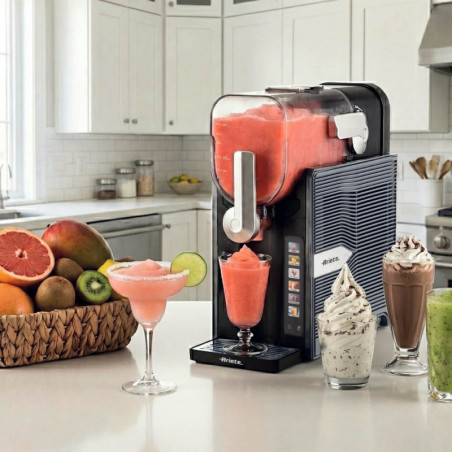 Aparat pentru înghețată și granita Ariete MySlush & IceCream 0655/00, 200 W, 2,6 l, 6 programe, compresor, autocurățare, negru