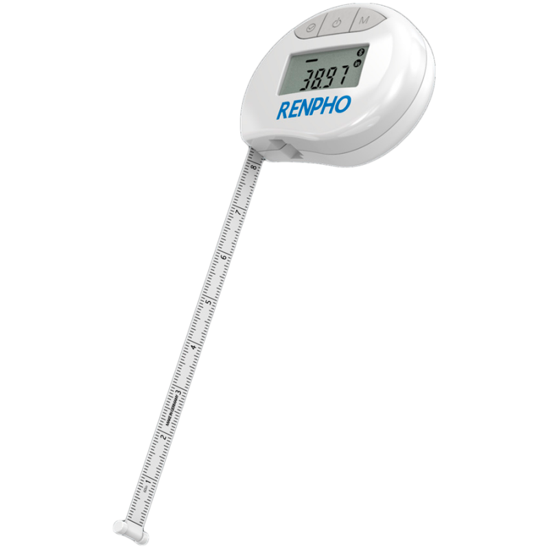 Bandă de măsurare inteligentă pentru corp RENPHO BMF01 PEU-RF-BMF01-WH, 150 cm, ecran LCD, Bluetooth, alb