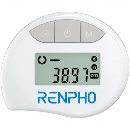 Bandă de măsurare inteligentă pentru corp RENPHO BMF01 PEU-RF-BMF01-WH, 150 cm, ecran LCD, Bluetooth, alb