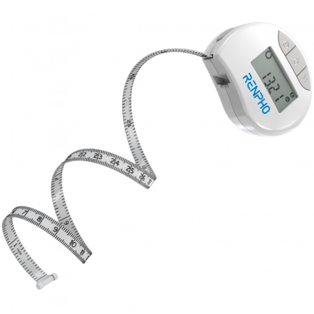 Bandă de măsurare inteligentă pentru corp RENPHO BMF01 PEU-RF-BMF01-WH, 150 cm, ecran LCD, Bluetooth, alb