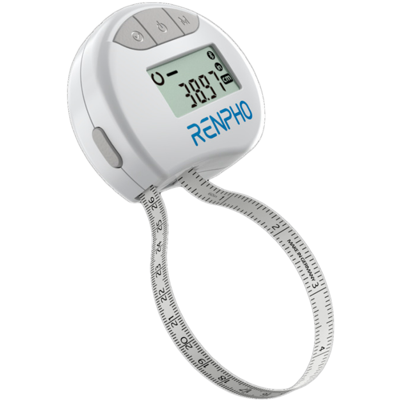 Bandă de măsurare inteligentă pentru corp RENPHO BMF01 PEU-RF-BMF01-WH, 150 cm, ecran LCD, Bluetooth, alb