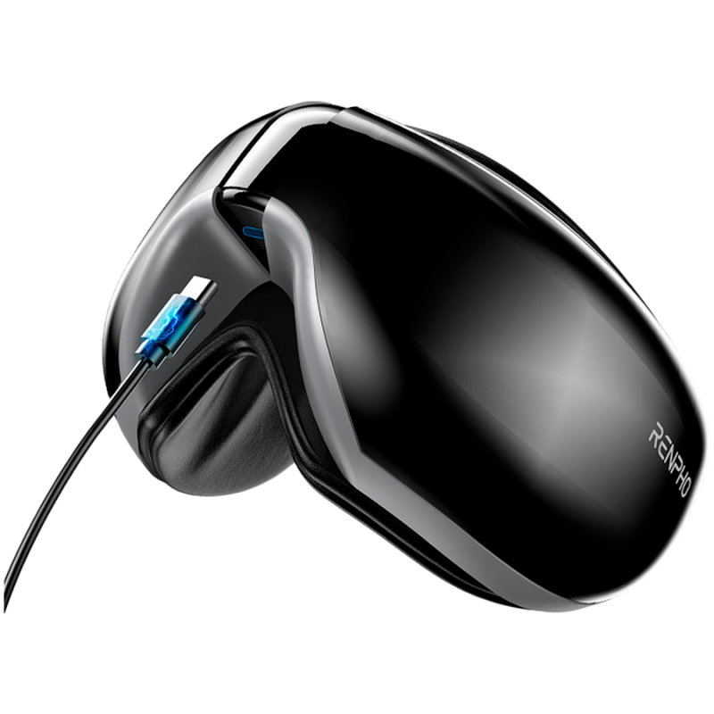 Aparat de masaj pentru ochi RENPHO EYERIS 1 PEU-RF-EM001-BK, 6 moduri, compresie cu aer, 3 niveluri de încălzire, Bluetooth, negru