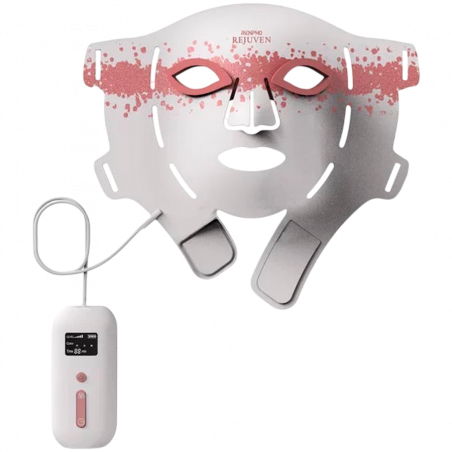 Mască LED pentru față RENPHO Artemis Blush PEU-E100B-1, Terapie cu lumină, 5 niveluri de intensitate, Cronometru, Alb/roz