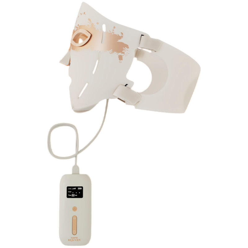 Mască LED pentru față RENPHO Artemis Blush PEU-E100B-1, Terapie cu lumină, 5 niveluri de intensitate, Cronometru, Alb/roz