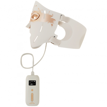 Mască LED pentru față RENPHO Artemis Blush PEU-E100B-1, Terapie cu lumină, 5 niveluri de intensitate, Cronometru, Alb/roz