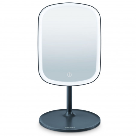 Oglindă cosmetică Beurer BF BS 47 LE, 21 cm, autonomie de 3 ore, 33 de LED-uri, reglare continuă a intensității luminoase, USB-C, gri închis