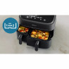 Friteuză dublă cu aer cald Philips NA351/00, 2750 W, 6+3 l, 80-200 °C, 1,5 kg, 8 programe, ecran tactil, copiere și sincronizare, Negru/Argintiu