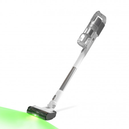 Aspirator vertical Levoit VortexIQ LSV-V221-VEU, 210 W, 0,85 l, 50 min, 3 trepte de putere, lumină verde la peria NeoSight™, filtru HEPA cu 5 trepte, cap rotativ la 180°, alb/argintiu