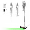 Aspirator vertical Levoit VortexIQ LSV-V221-VEU, 210 W, 0,85 l, 50 min, 3 trepte de putere, lumină verde la peria NeoSight™, filtru HEPA cu 5 trepte, cap rotativ la 180°, alb/argintiu