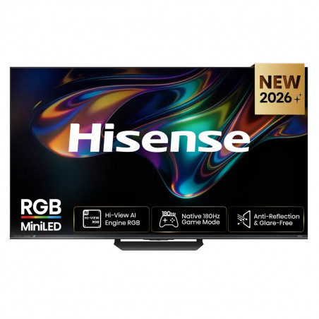 Televizor Hisense 55UR8S, 4K UltraHD 3840 x 2160, 55", Clasa E, Mini-LED, 180 Hz, strat antireflex, Hi-View AI Engine RGB, VIDAA, negru