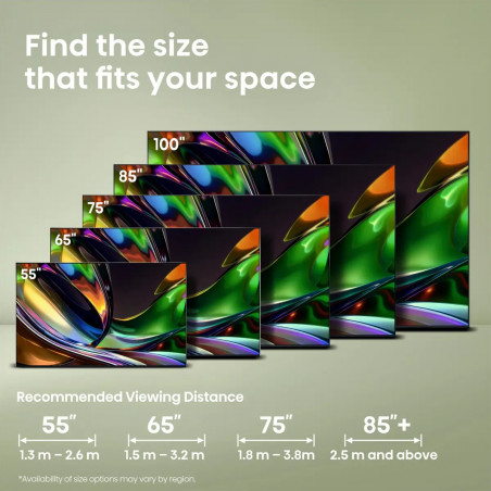 Televizor Hisense 55UR8S, 4K UltraHD 3840 x 2160, 55", Clasa E, Mini-LED, 180 Hz, strat antireflex, Hi-View AI Engine RGB, VIDAA, negru