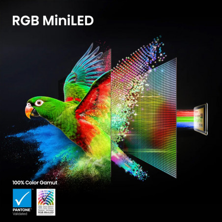 Televizor Hisense 55UR8S, 4K UltraHD 3840 x 2160, 55", Clasa E, Mini-LED, 180 Hz, strat antireflex, Hi-View AI Engine RGB, VIDAA, negru