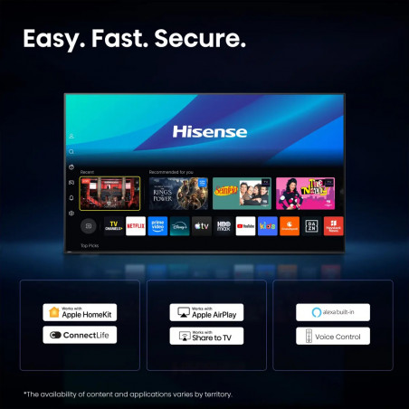 Televizor Hisense 55UR8S, 4K UltraHD 3840 x 2160, 55", Clasa E, Mini-LED, 180 Hz, strat antireflex, Hi-View AI Engine RGB, VIDAA, negru