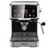 Aparat de espresso pentru cafea măcinată Finlux FEM-1655BS, 1100 W, 20 bar, 1,5 l, ecran tactil, bloc termic, duză de abur, argintiu/negru