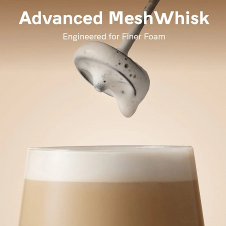 Mixer pentru frappe Outin LattoGo, 2 viteze, MeshWhisk, 1400 mAh, USB Type-C, maro