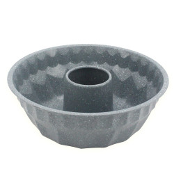 Formă pentru chec Voltz V51223GE, 26,5 x 9,5 cm, finisaj marmorat, oțel carbon, gri